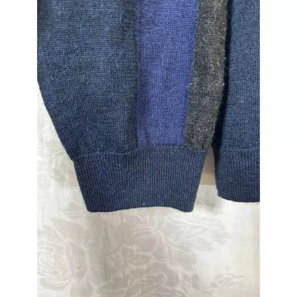 Calvin Klein Men’s XL Merino‎ Wool Blend Blue/navy/gray 1/4 Zipped